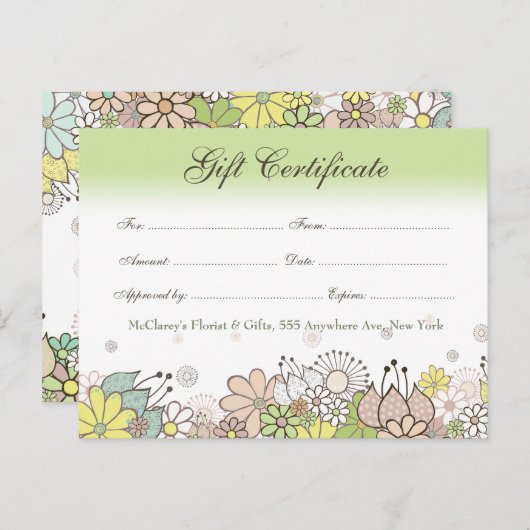 ギフト券伝票ストアビジネス ポストカード (正面/裏面)