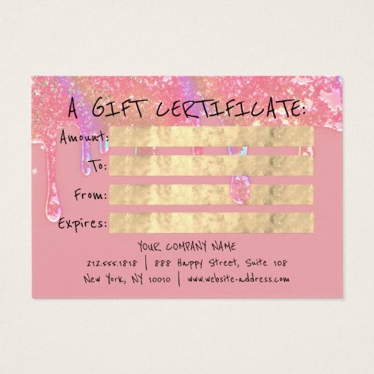 ギフト券爪、 ネイルピンクのメイクアップDrips QR写真 (裏面)