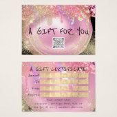 ギフト券爪、 ネイルピンクメイクアップQRコード (正面&裏面)