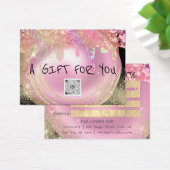 ギフト券爪、 ネイルピンクメイクアップQRコード (デスク)