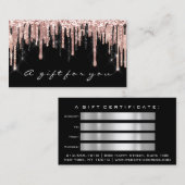 ギフト券爪、 ネイルメイクアップまつ毛バラブラック 名刺 (正面/裏面)