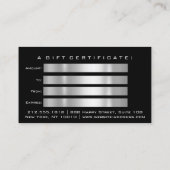 ギフト券爪、 ネイルメイクアップまつ毛バラブラック 名刺 (裏面)