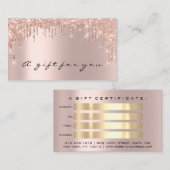 ギフト券爪、 ネイルメイクアップまつ毛バラ金ゴールド 名刺 (正面/裏面)