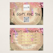 ギフト券爪、 ネイル金ゴールドメイクアップドライブQRコード (正面&裏面)