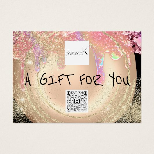 ギフト券爪、 ネイル金ゴールドメイクアップドライブQRコード (正面)