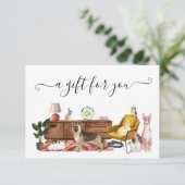 ギフト券犬猫ペット着座歩く (スタンド正面)