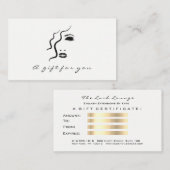 ギフト券白黒金ゴールドまぶし化粧 割引カード (正面/裏面)