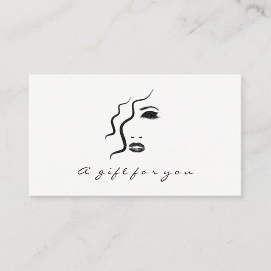 ギフト券白黒金ゴールドまぶし化粧 割引カード (正面)