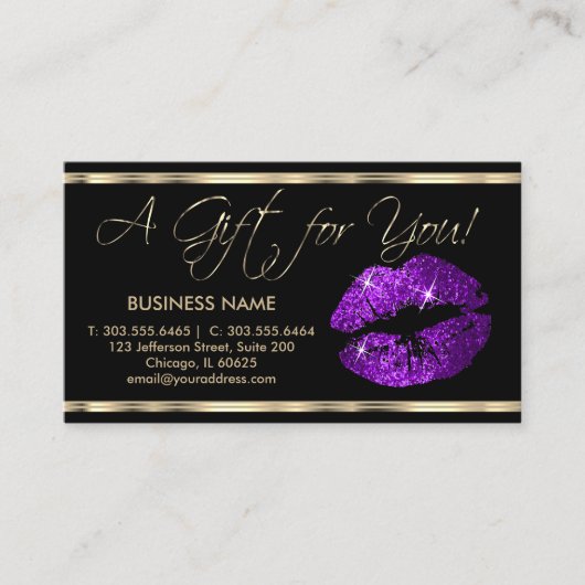 ギフト券紫口紅ビジネス 割引カード (正面)