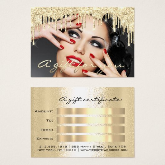ギフト券美しいサロンスパメイクアップ写真 (正面&裏面)