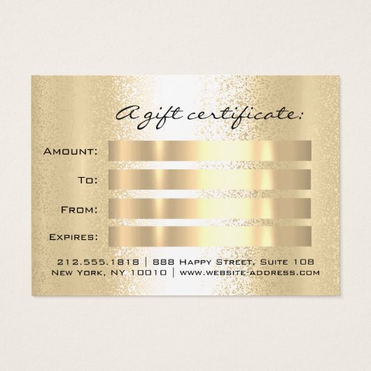 ギフト券美しいサロンスパメイクアップ写真 (裏面)