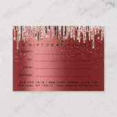 ギフト券美しいショップ美容師ブルゴーニュ 名刺 (裏面)