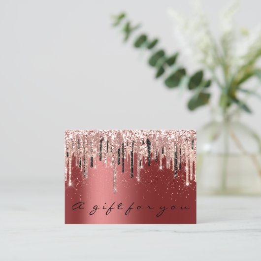 ギフト券美しいショップ美容師ブルゴーニュ 名刺 (スタンド正面)