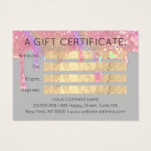 ギフト券美しいヘアメイクアップドリップホログラフ (裏面)