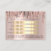 ギフト券美しいメイクアップまつ毛バラ滴 名刺 (裏面)