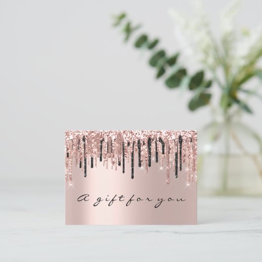 ギフト券美しいメイクアップまつ毛バラ滴 名刺 (スタンド正面)