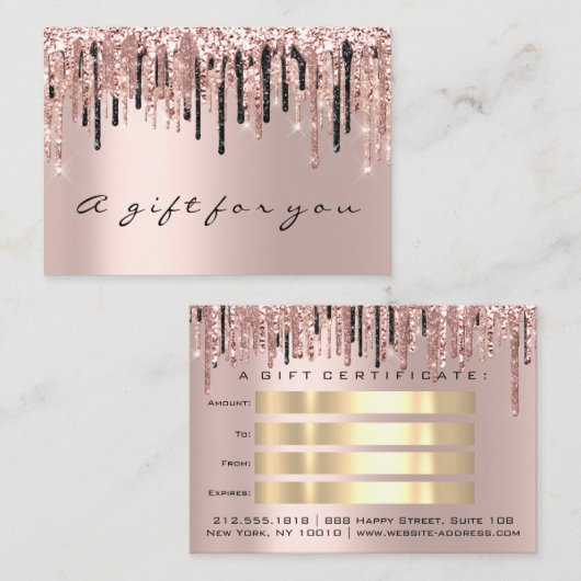 ギフト券美しいメイクアップまつ毛バラ滴 名刺 (正面/裏面)