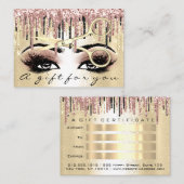 ギフト券美容師バラ金ゴールドドリップメイク 名刺 (正面/裏面)