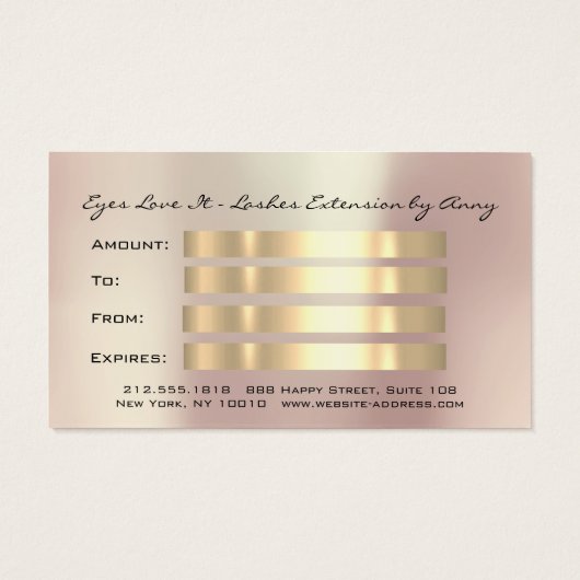 ギフト券赤面まぶし延長化粧 (裏面)