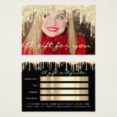 ギフト券金ゴールドまつ毛メイクアップホリデー (正面&裏面)