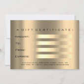 ギフト券金ゴールドまぶし美しいメイク 招待状 (裏面)