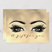 ギフト券金ゴールドガラスの美しいメイクアップ (正面/裏面)