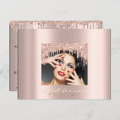 ギフト券金ゴールドドリップホリデー紙吹雪バラ ポストカード (正面/裏面)