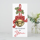 ギフト券金ゴールドベル赤リボン (スタンド正面)