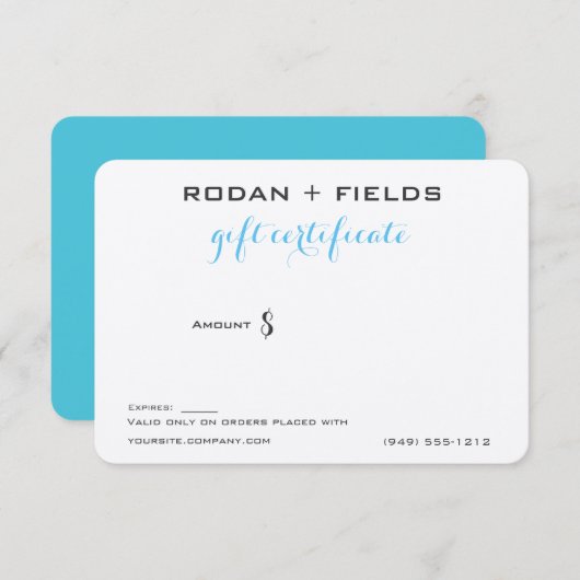 ギフト券 (正面/裏面)