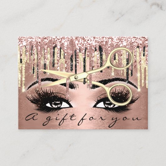 ギフト券100ピースバラ金ゴールドドリップメイクアップ 名刺 (正面)