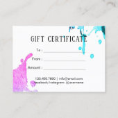 ギフト券|のモダンな水彩画のヘアーサロン 割引カード (裏面)