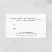 ギフト券 – エレガントヴィンテージシルバーダマスク 割引カード (裏面)