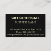 ギフト券、ギフト名刺 名刺 (裏面)