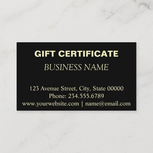 ギフト券、ギフト名刺 名刺 (裏面)