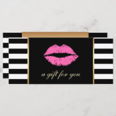 ギフト券 |ピンクリップモダンストライプサロン (正面/裏面)