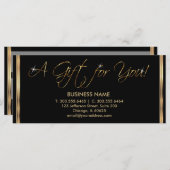 *ギフト券 – ブラックと金ゴールド (正面/裏面)