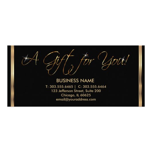ギフト券 – ブラックと金ゴールド ラックカード (正面)