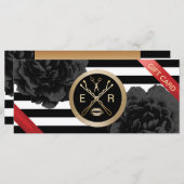 ギフト券 |ブラックフローラモダンストライプ (正面/裏面)