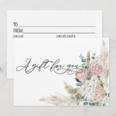 ギフト券 ボヘミアンパンパスグラス フラワーボウ (正面/裏面)