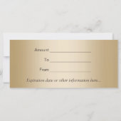 ギフト券 |モダン金ゴールド美しいサロン (裏面)