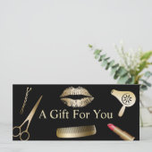 ギフト券 |モダン金ゴールド美しいサロン (スタンド正面)