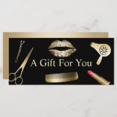 ギフト券 |モダン金ゴールド美しいサロン (正面/裏面)