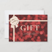 ギフト券 |リボン |赤いグリッター (正面)