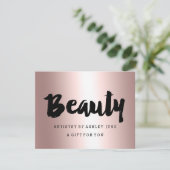 ギフト券 ローズゴールド 美容 スクリプト メタリック (スタンド正面)