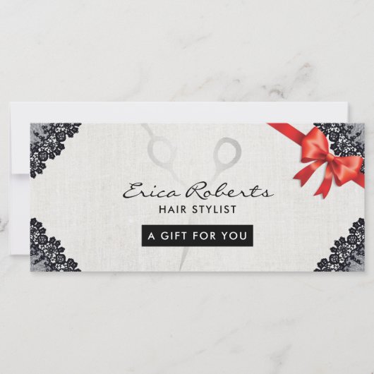 ギフト券 |ヴィンテージブラックレースヘアサロン (正面)