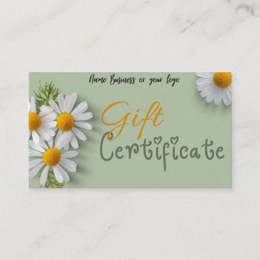 ギフト券 名刺 (正面)