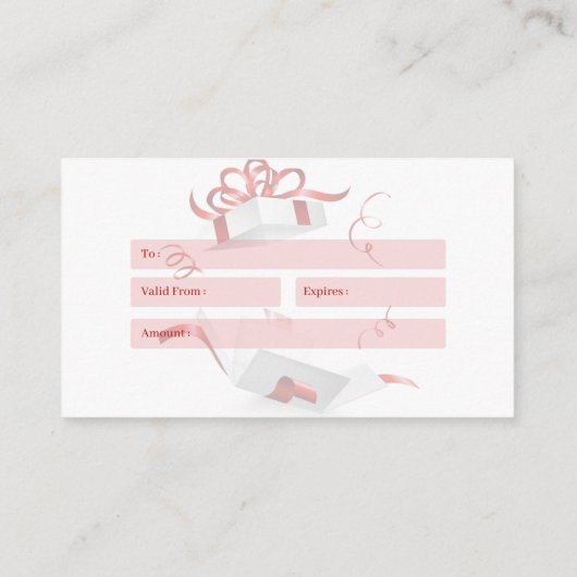 ギフト券 名刺 (裏面)