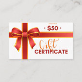 ギフト券 名刺 (正面)