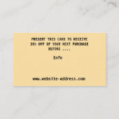 ギフト券 名刺 (裏面)