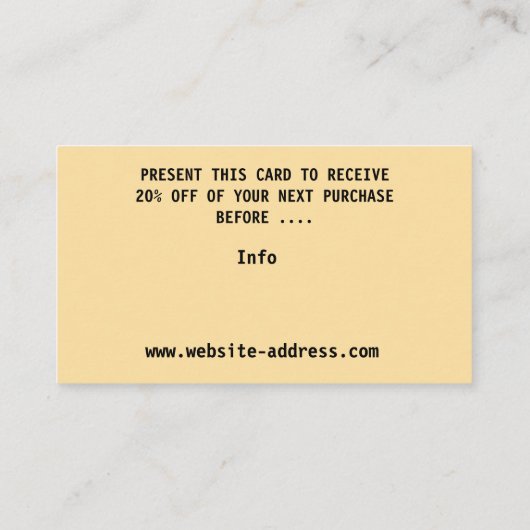 ギフト券 名刺 (裏面)